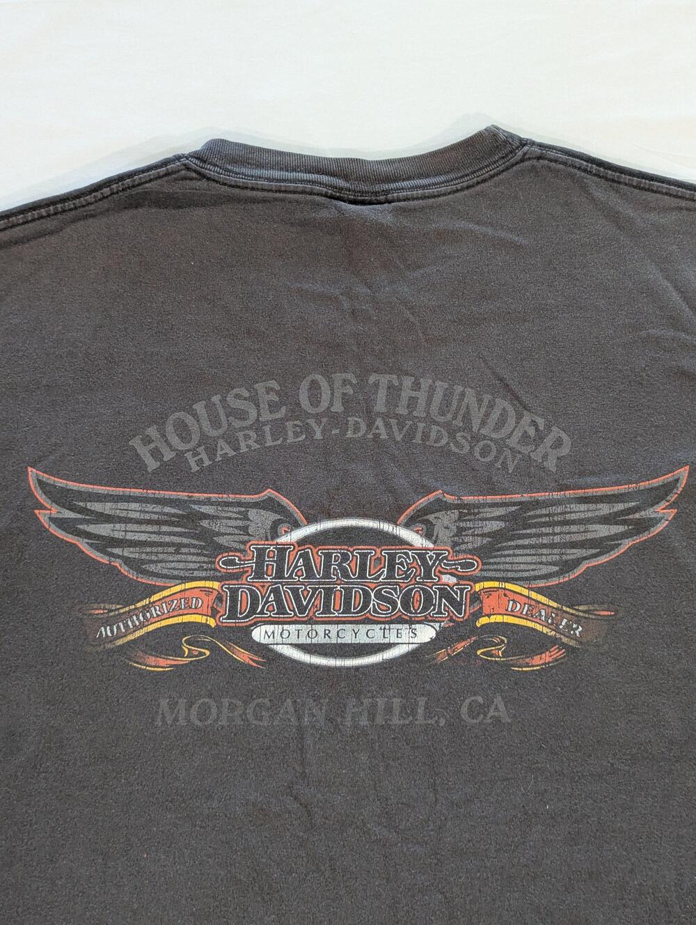 Vintage Harley-Davidson Shirt Mens XL Black House Of Thunder Morgan Hill Tee